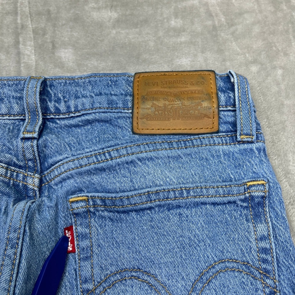 Levi's Wedgie Straight Jeans High Rise Button Fly Denim Casual Sz 26 Grunge Boho - Picture 13 of 14